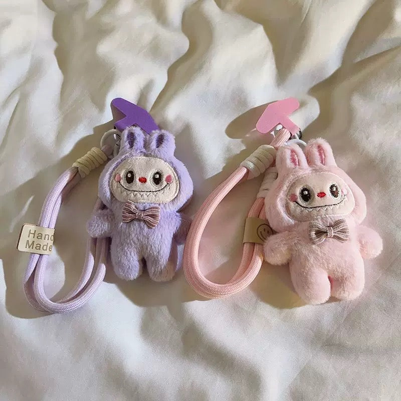 Labubu phone chain. Labubu keychain. Labubu wrist chain. Mini Labubu for handbag. Stiffed Labubu for backpack