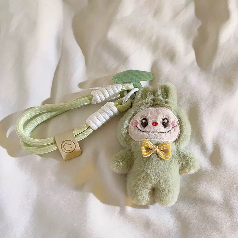 Labubu phone chain. Labubu keychain. Labubu wrist chain. Mini Labubu for handbag. Stiffed Labubu for backpack