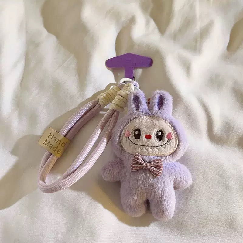Labubu phone chain. Labubu keychain. Labubu wrist chain. Mini Labubu for handbag. Stiffed Labubu for backpack