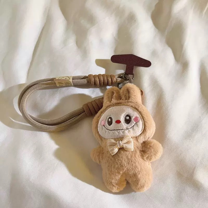 Labubu phone chain. Labubu keychain. Labubu wrist chain. Mini Labubu for handbag. Stiffed Labubu for backpack