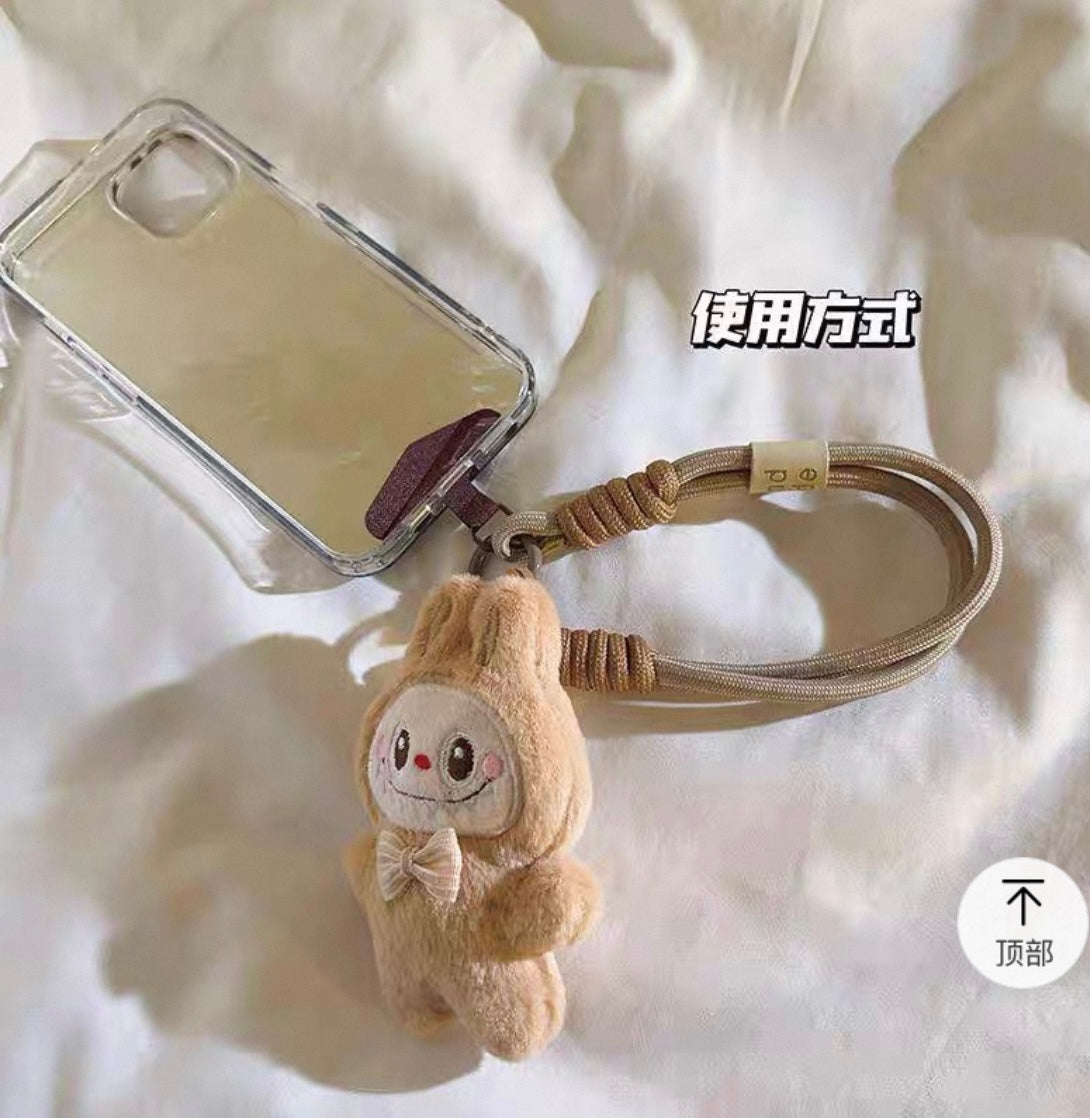 Labubu phone chain. Labubu keychain. Labubu wrist chain. Mini Labubu for handbag. Stiffed Labubu for backpack