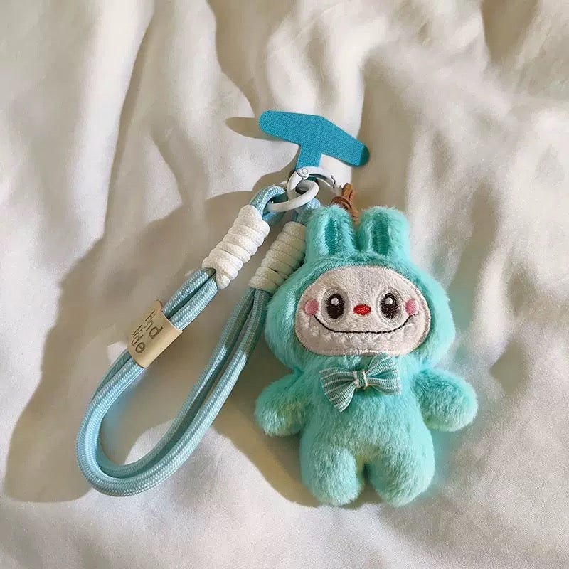 Labubu phone chain. Labubu keychain. Labubu wrist chain. Mini Labubu for handbag. Stiffed Labubu for backpack