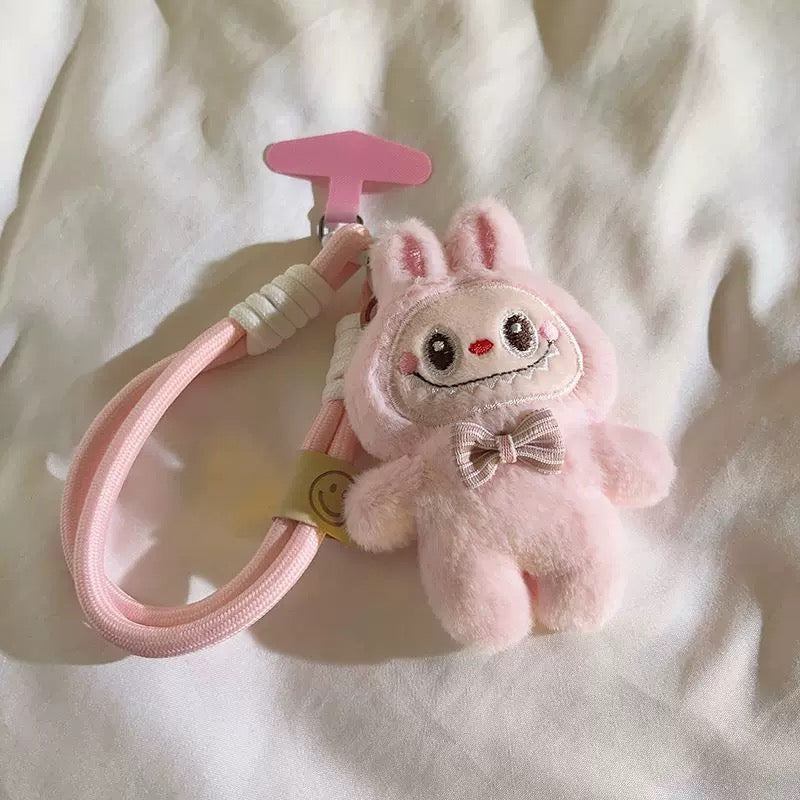 Labubu phone chain. Labubu keychain. Labubu wrist chain. Mini Labubu for handbag. Stiffed Labubu for backpack